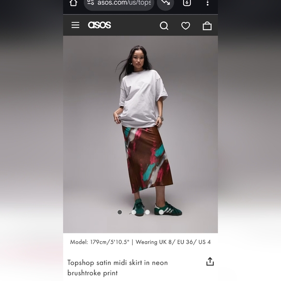 Topshop Dresses & Skirts - Topshop Brushstroke Satin Midi Skirt | Size 6 EUC